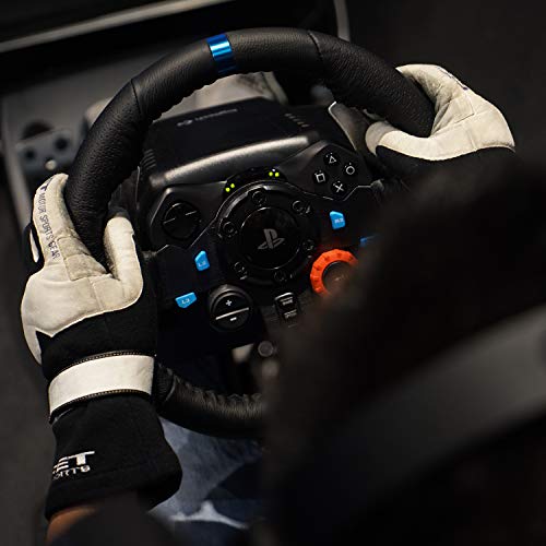 Logitech G29 Driving Force Volante de Carreras y Pedales, Force Feedback, Aluminio Anodizado, Palancas de cambio, Volante de Cuero, Pedales Ajustables, Enchufe EU, PS4/PS3/PC/Mac, Negro