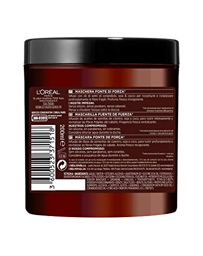 L'Oreal Paris Botanicals Mascarilla, Fuente de fuerza para cabellos frágiles - 200 ml