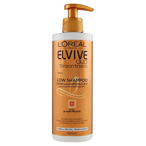 L'Oréal Paris - Champú Elvive Low Shampoo sin espuma ni sulfatos, 400 ml Olio Straordinario