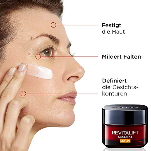 L'Oréal Paris Dermo Expertise Revitalift Laser X3 Crema de Día, Factor de Protección 20, 1 de 50 ml