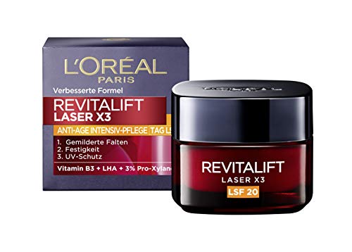 L'Oréal Paris Dermo Expertise Revitalift Laser X3 Crema de Día, Factor de Protección 20, 1 de 50 ml