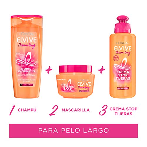 L'Oreal Paris Elvive Dream Long S.O.S. Mascarilla - pack de 3 unidades x 300 ml - total: 900 ml