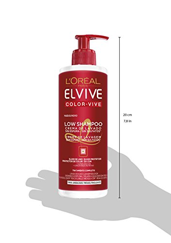 L'Oreal Paris Elvive Low Shampoo Champú, para cabello teñido - 400 ml