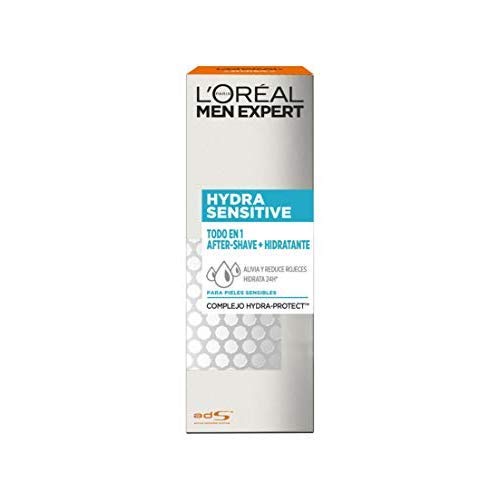 L'Oréal Paris Men Expert Todo en 1 After-Shave + Hidratante Hydra Sensitive para Hombres con Piel Sensible - 75ml