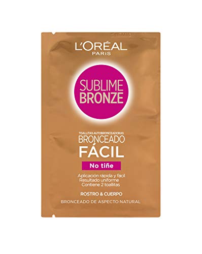 L'Oreal Paris Sublime Bronze - Toallitas Autobronceadoras para Rostro y Cuerpo, 2 x 5.6 ml