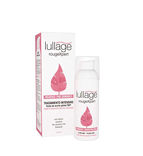 Lullage rougeXpert Tratamiento Facial Intensivo 360º Fluido Muy Ligero Oil Free Crema Anti-Rojeces para Piel Sensible o Atópica, 50 ml