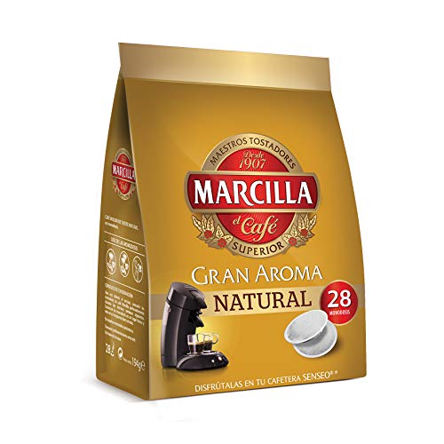 Marcilla Café Natural para máquina Senseo - 5 paquetes de 28 monodosis (Total 140 monodosis)