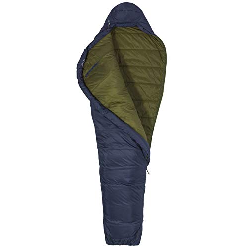 Marmot Ultra Elite 30 Saco de Dormir Mummy, Ultraligero, de Verano, para Acampar y Trekking, Hombres, Azul (Gris Dark Steel/Military Green), Largo-198 cm