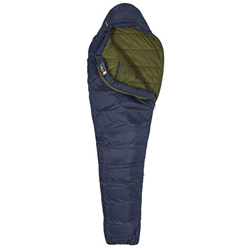 Marmot Ultra Elite 30 Saco de Dormir Mummy, Ultraligero, de Verano, para Acampar y Trekking, Hombres, Azul (Gris Dark Steel/Military Green), Largo-198 cm