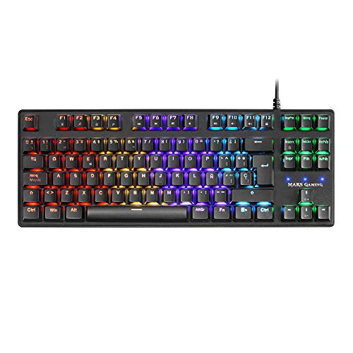 Mars Gaming MKXTKL, teclado mecánico switch azul, LED 5 colores 10 efectos, ES