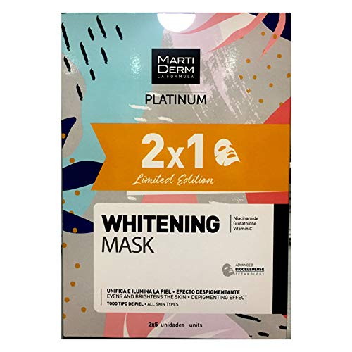 MARTIDERM PLATINUM WHITENING MASK 2X1 Edición Limitada | Efecto Despigmentante | Unifica e Ilumina la Piel | Todo Tipo de Pieles | Mascarilla Facial que Ayuda a Reducir Manchas e Imperfecciones