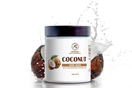 Mascarilla Capilar de Coco 250 ml - con 100% Aceite de Coco Natural - para Crecimiento y Volumen del Cabello - Sin Sulfato - Sin Parabenos - para Todo Tipo de Cabellos - Cuidado del Cabello