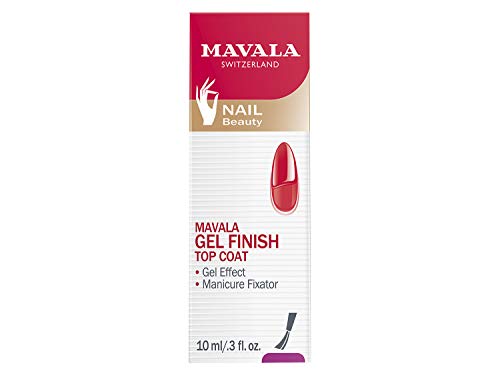 Mavala Gel Finish Top Coat Tratamiento de Manicura con Efecto Gel para las Uñas + Volumen + Suavidad + Brillo Extra, 10 ml