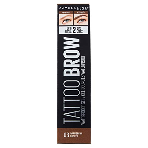 Maybelline New York Tattoo Brow Gel Tinte de Cejas 2 Días tono 03 Warm Brown Castaño - 5 ml