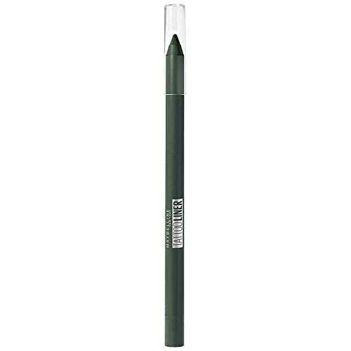 Maybelline New York - Tattoo Liner, Lápiz de Ojos Verde Semi-Permanente, Tono 932 Intense Green