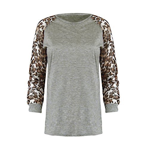 Moda Blusas para Mujer Casual O Cuello Leopardo Sudaderas Ropa en Oferta Camisetas Manga Larga Tops de Fiesta Camiseta Invierno de Mujer otoño riou