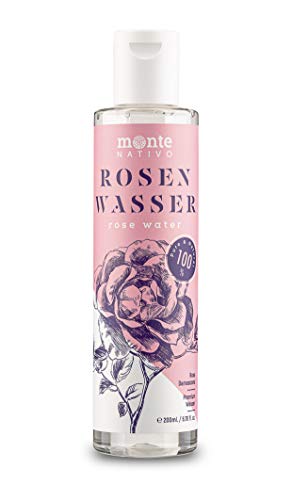 MonteNativo Agua de Rosas Natural 200 ml – Hidrolato de Rosas 100% Puro Doble Destilado por Vapor Ideal Como Tónico Facial, Relajante, Calmante, Antiedad - Agua Floral Para Iluminar Piel y Cabello