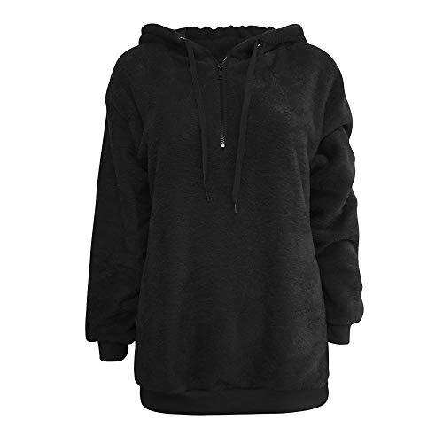 Mujer Caliente y Esponjoso Tops Chaqueta Suéter Abrigo Jersey Mujer Otoño-Invierno Talla Grande Hoodie Sudadera con Capucha riou