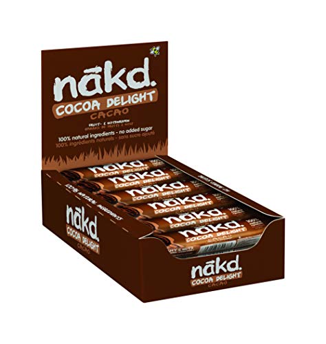 Nakd Barritas de Fruta y Frutos Secos al Cacao - Pack de 18 x 35 g, Sin Azúcar Añadido, Sin Gluten, Sin Lactosa, Vegano