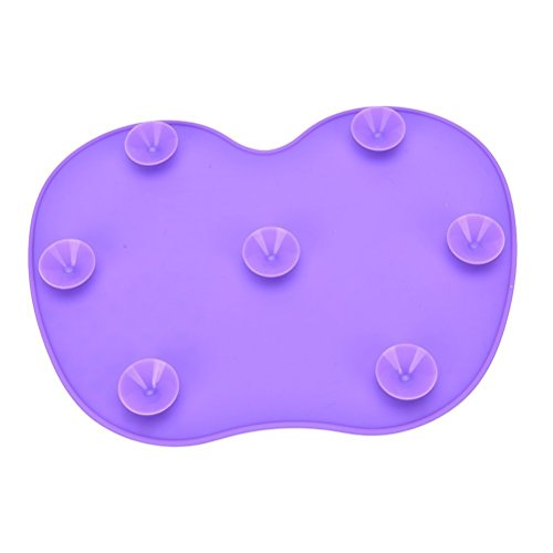 nalmatoionme almohadilla de silicona alfombrilla de limpieza de pinceles de maquillaje cosméticos cepillo limpiador lavado herramienta 1pieza (morado)