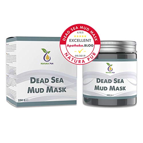 NATURA PUR Mascarilla Facial de Barro del Mar Muerto 250g - Para Acné, Puntos Negros y Espinillas - Cuidado Antienvejecimiento para Pieles Secas y con Impurezas