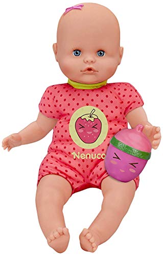 Nenuco- Muñeco Bebé con Biberón Sonajero y Pijama Rosa, para niños a partir de 1 año (Famosa 700014920)