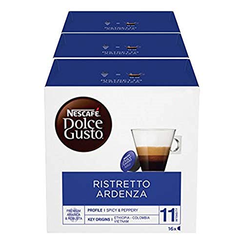 NESCAFÉ Dolce Gusto Café Ristretto Ardenza, Pack de 3 x 16 Cápsulas - Total: 48 Cápsulas de Café