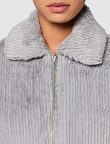 New Look T Cut Faux Fur Bomber Chaqueta, Gris (Light Grey 2), 38 para Mujer