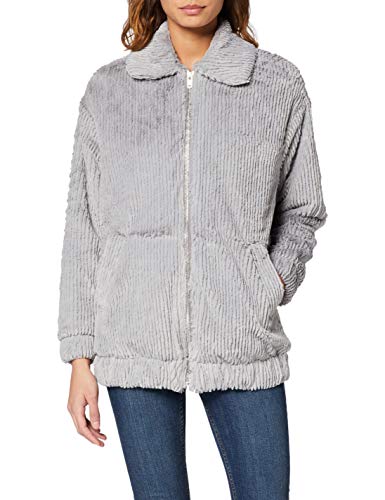 New Look T Cut Faux Fur Bomber Chaqueta, Gris (Light Grey 2), 38 para Mujer