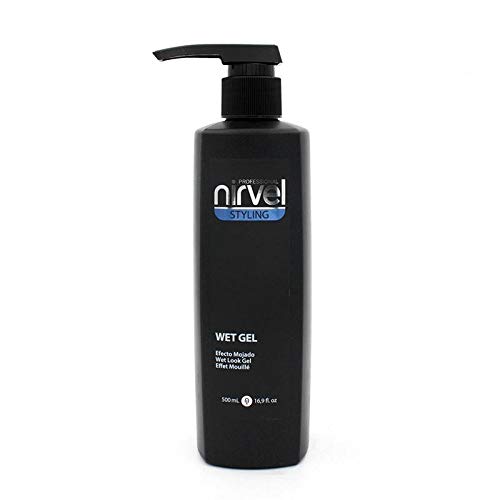 Nirvel Wet Gel - Gel fijación natural, Efecto mojado, 500 ml