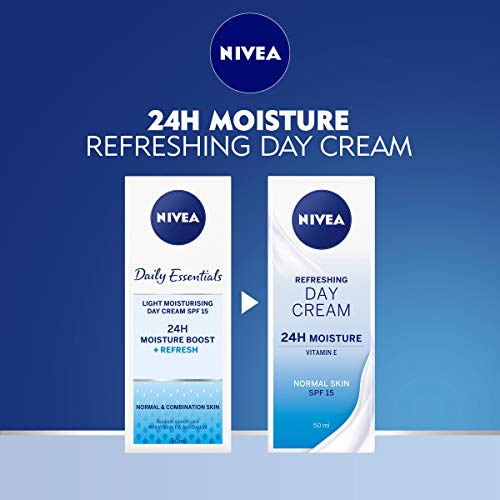 Nivea Diarios Esenciales luz Solar (FPS15, Hidratante Crema de día, 50 ml, normal/combinación piel, pack de 3