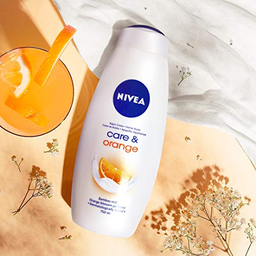 NIVEA Gel de Ducha Care & Orange - Paquete de 12 x 750 ml - Total: 9 l