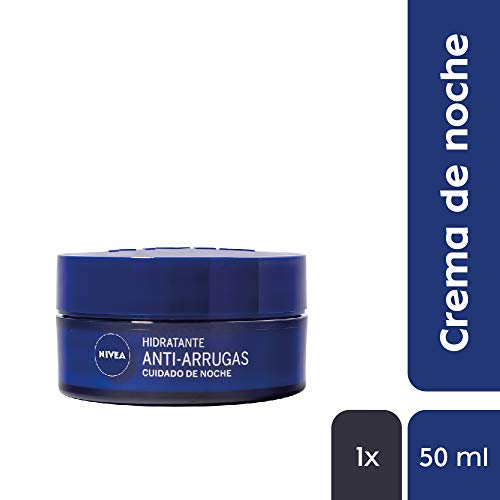 NIVEA Hidratante Anti-arrugas Cuidado de Noche (1x 50 ml), crema antiedad para regenerar la piel y reducir las arrugas, crema hidratante de cuidado facial