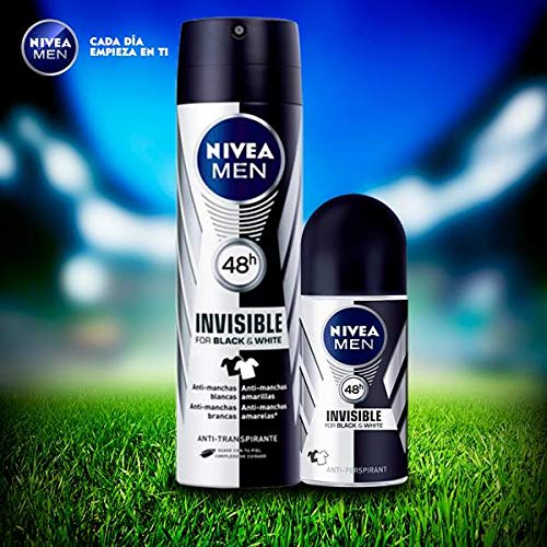 NIVEA MEN Black & White Invisible Original Spray en pack de 6 (6 x 200 ml), desodorante antimanchas de cuidado masculino, desodorante invisible para cuidar piel y ropa