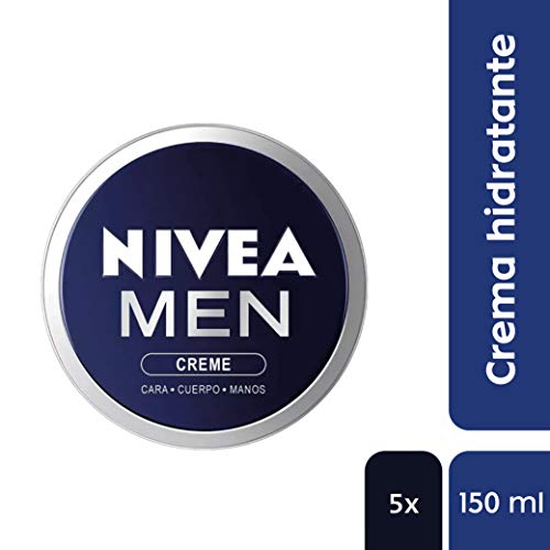 NIVEA MEN Creme en pack de 5 (5 x 150 ml), crema para hombres, crema para cara, cuerpo y manos, crema multiusos hidratante para el cuidado de la piel masculina