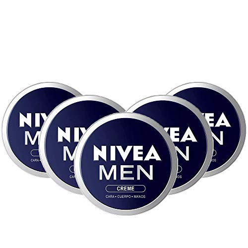 NIVEA MEN Creme en pack de 5 (5 x 150 ml), crema para hombres, crema para cara, cuerpo y manos, crema multiusos hidratante para el cuidado de la piel masculina