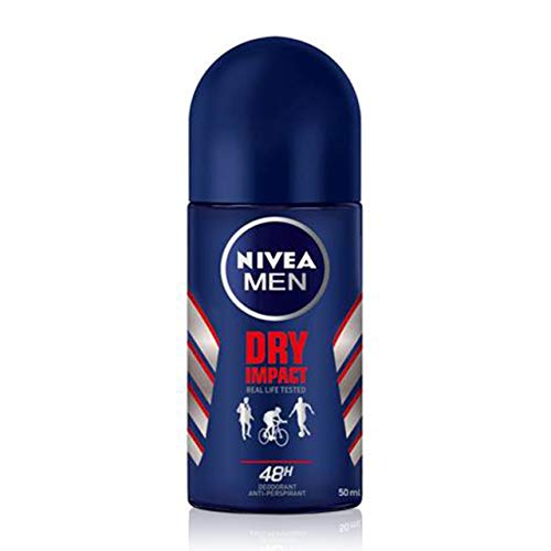 NIVEA MEN Dry Impact Roll-on (1 x 50 ml), desodorante antitranspirante con protección 48 horas, desodorante roll-on de cuidado masculino testado en la vida real