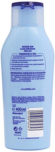 NIVEA SUN After Sun Loción Hidratante (1 x 400 ml), loción calmante para el cuidado de la piel tras la exposición al sol, cuidado solar con aloe vera