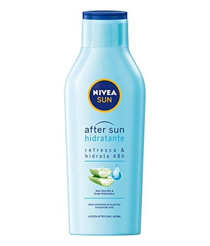 NIVEA SUN After Sun Loción Hidratante (1 x 400 ml), loción calmante para el cuidado de la piel tras la exposición al sol, cuidado solar con aloe vera