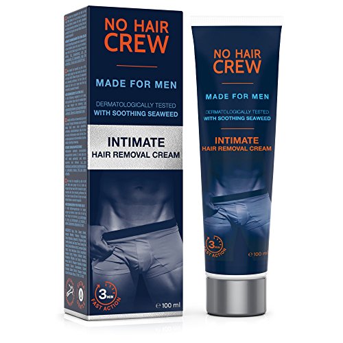 NO HAIR CREW Crema Depilatoria Íntima Premium - Extra Suave Hecha Para Hombres, 100 ml