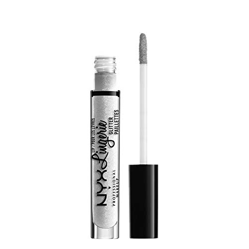 NYX PROFESSIONAL MAKEUP pintalabios líquido brillante Lip Lingerie Glitter Tono 1 Clear Color Transparente