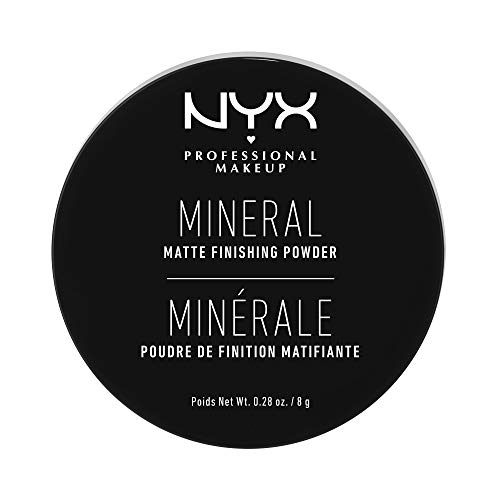 NYX Professional Makeup Polvos Fijadores Sueltos Mineral Finishing Powder, Acabado Mate sin Brillos, Fórmula vegana, Tono: Medium/Dark