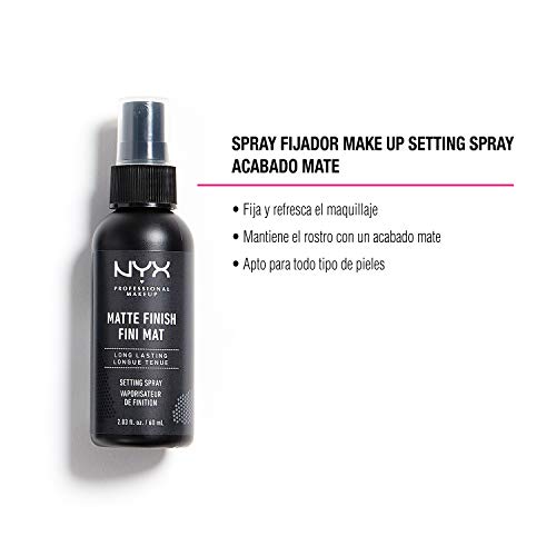 NYX Professional Makeup Spray fijador Makeup Setting Spray, Larga duración, Ligero, Fórmula vegana, Acabado Matte, Pack doble, 60 ml