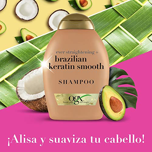 OGX - Champú Keratina Brasileña con una combinación exótica de ingredientes exclusiva para restaurar el cabello, 385 ml