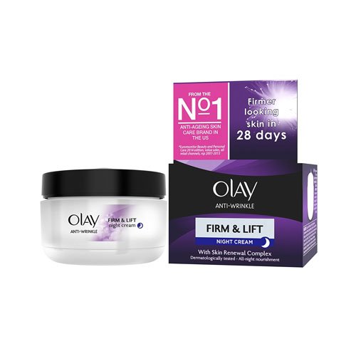 Olay Anti-Arrugas Firme y Levante Antienvejecimiento Crema hidratante Crema de Noche - 50 ml