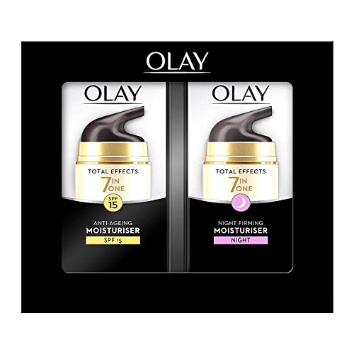 Olay Total Effects Anti-Ageing 7-in-1 Set de Regalo: Day Moisturiser 37 - ml, Night Firming Moisturiser 37 - ml