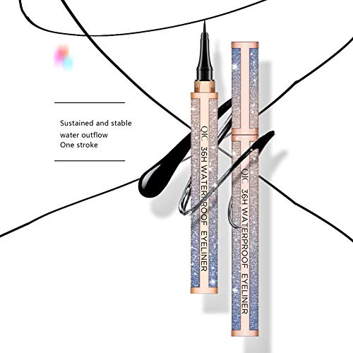 Onlyoily Delineador de ojos a prueba de agua, delineador líquido negro, resistente al agua, antiincrustante, 36 horas delineador líquido de larga duración