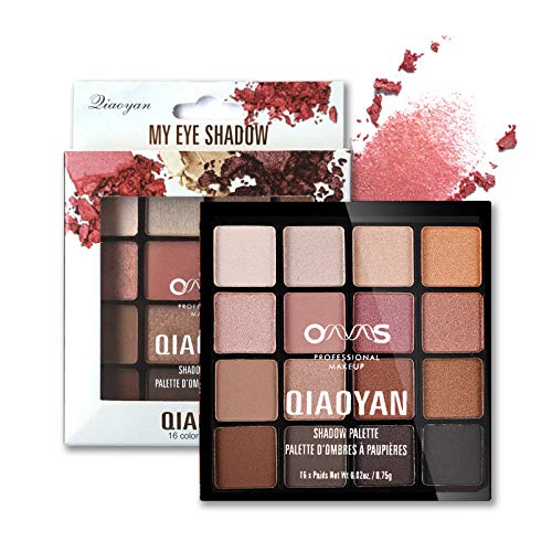 Onlyoily Paleta De Sombras De Ojos Profesionales - Paleta Maquillaje - Altamente Pigmentados 16 Colores Brillantes y Mate