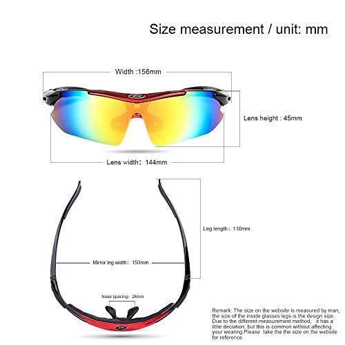 OPEL-R Gafas Ciclismo Motocross Anti-UV400 Gafas De Sol Polarizadas 5 Lentes para MTB Correr, Pescar, Conducir, Deportes Al Aire Libre,Verde