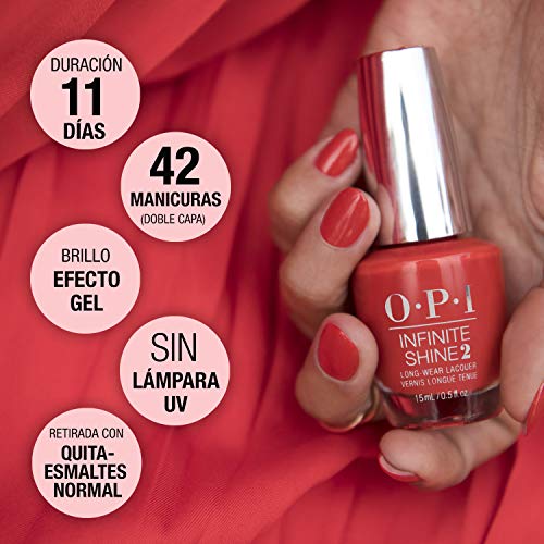 OPI Infinite Shine - Esmalte de Uñas Semipermanente a Nivel de una Manicura Profesional, 'I'M Not Really A Waitress' Color Rojo Perlado - 15 ml